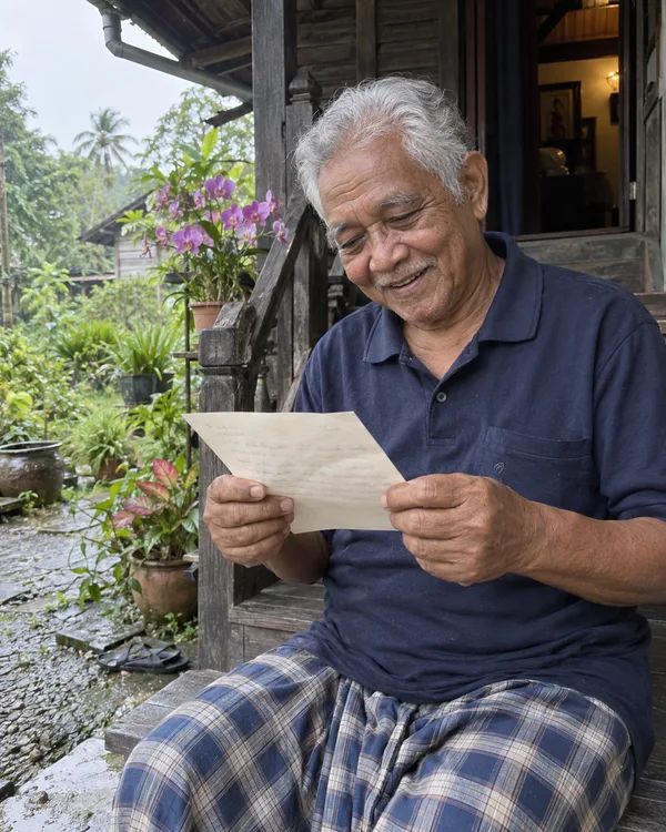 A person enjoying a handwritten letter