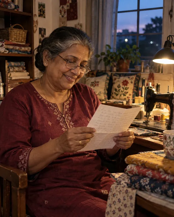 A person enjoying a handwritten letter