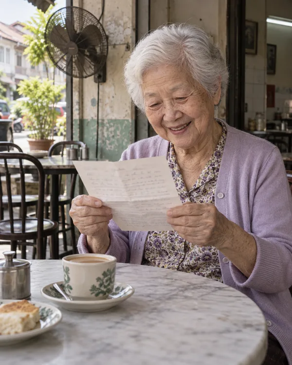 A person enjoying a handwritten letter