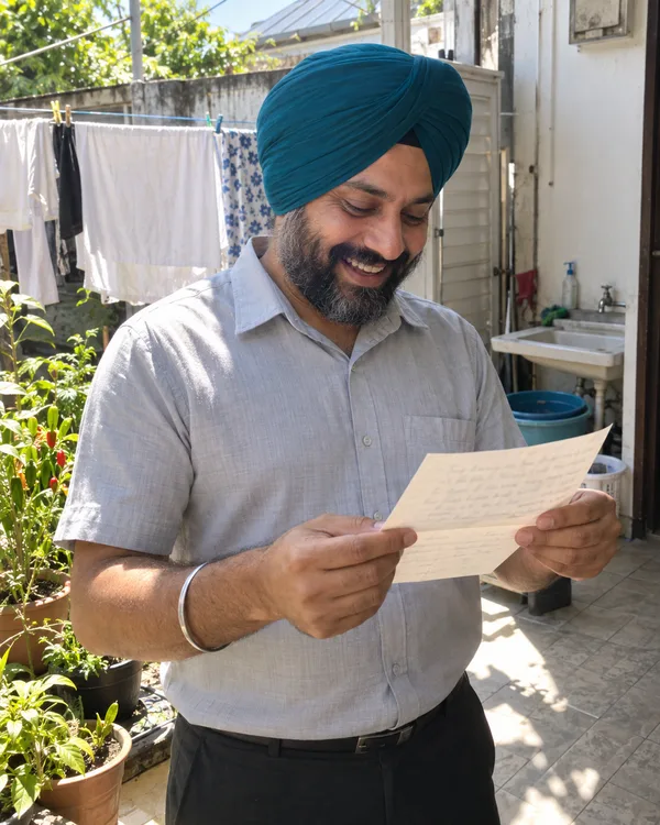 A person enjoying a handwritten letter