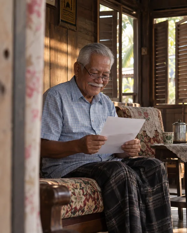 A person enjoying a handwritten letter
