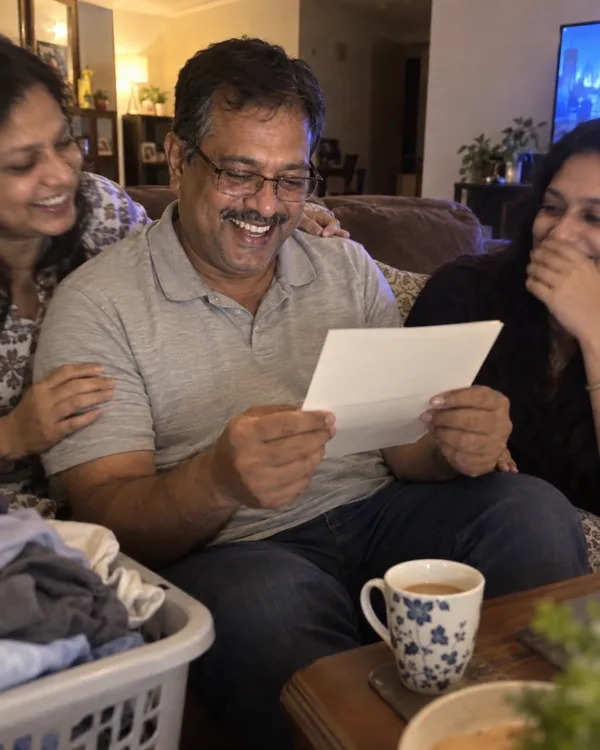 A person enjoying a handwritten letter