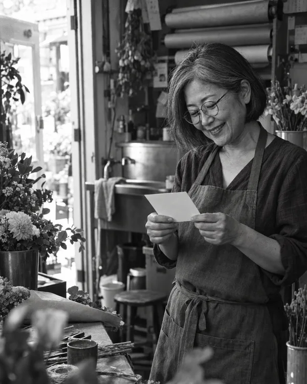 A person enjoying a handwritten letter
