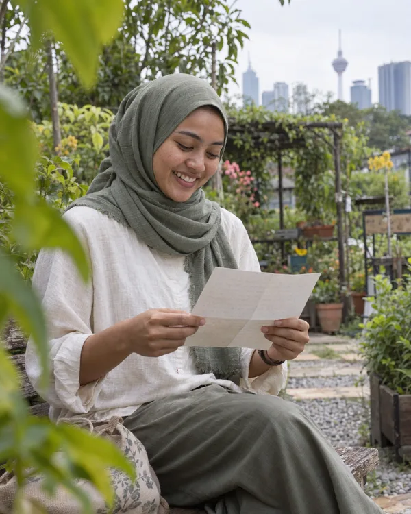 A person enjoying a handwritten letter
