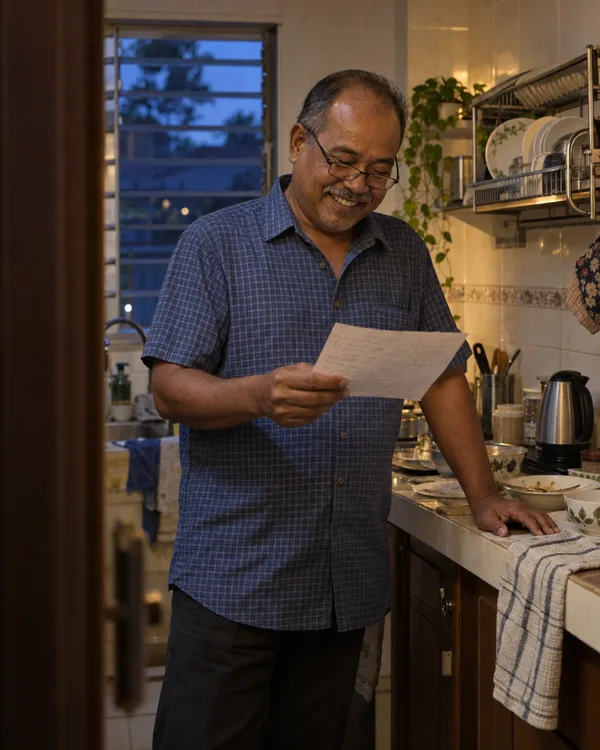 A person enjoying a handwritten letter