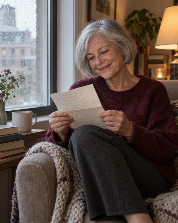 A person enjoying a handwritten letter