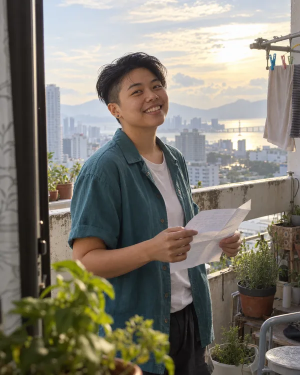 A person enjoying a handwritten letter