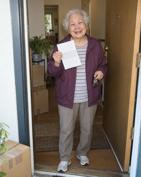 A person enjoying a handwritten letter