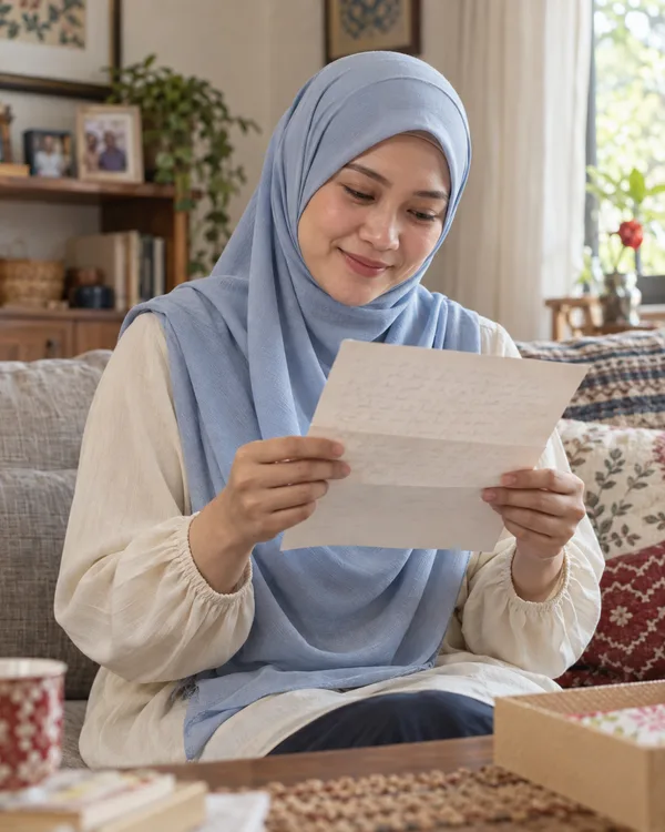 Person holding a handwritten letter