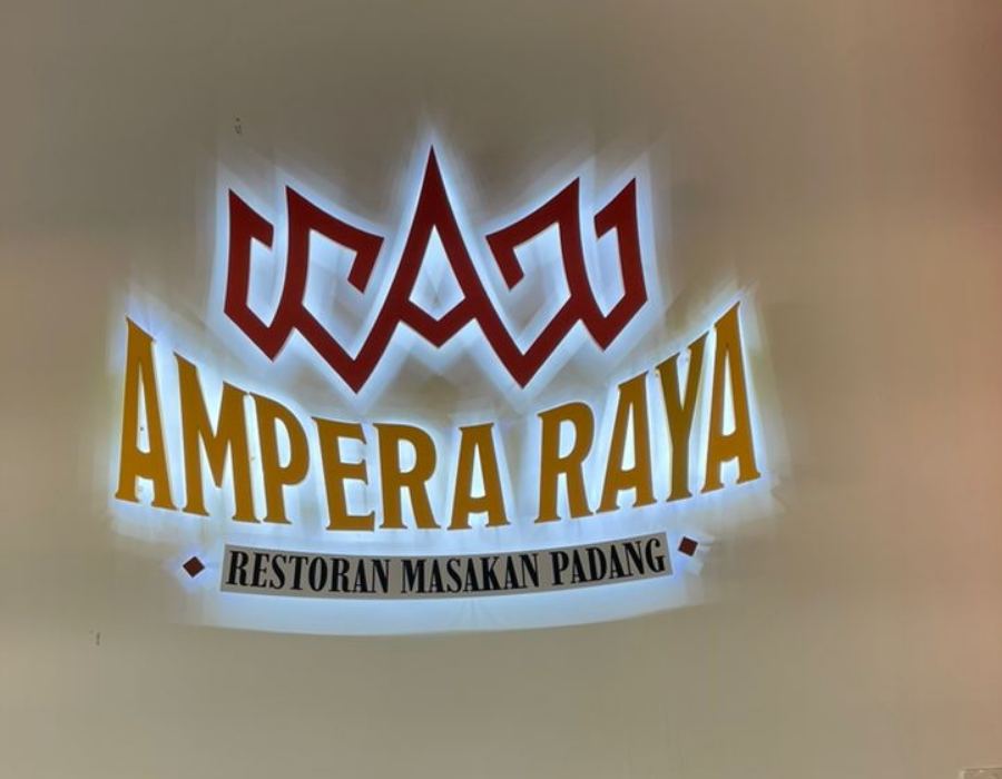 Papan tanda dalaman Ampera Raya bercahaya LED