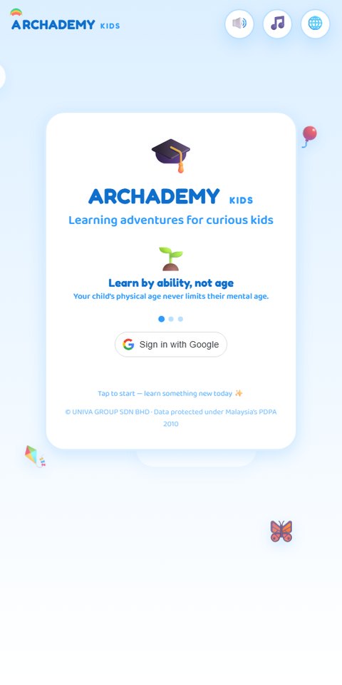 Archademy Kids on a phone