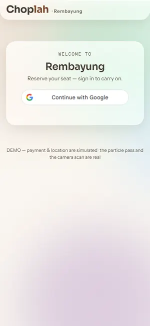 Choplah on a phone screen, captured live