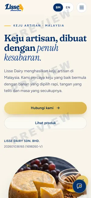 Lisse Dairy on a phone screen, captured live