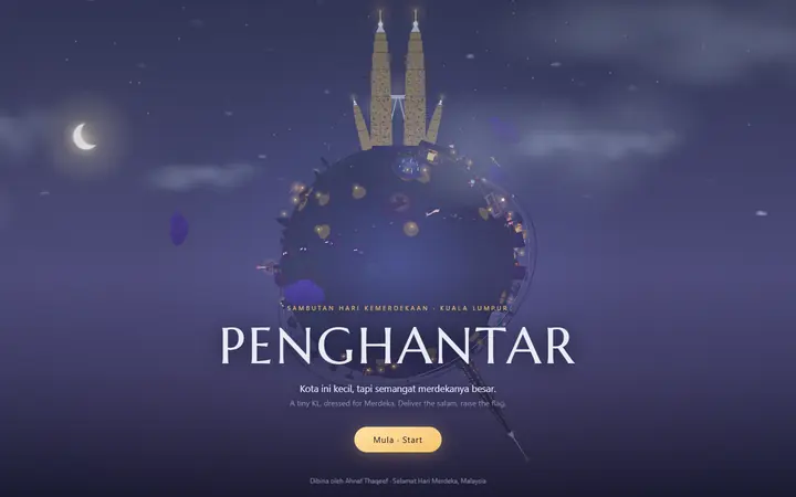 Penghantar on a desktop screen, captured live
