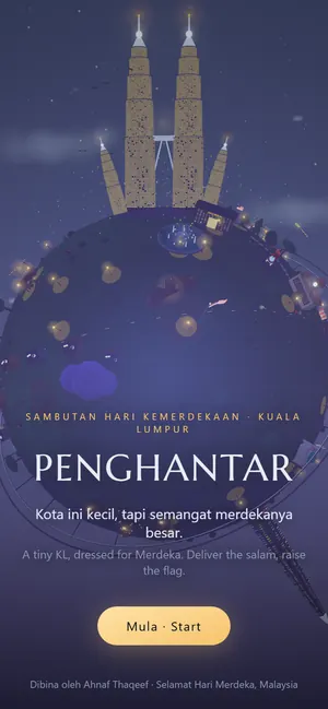 Penghantar on a phone screen, captured live