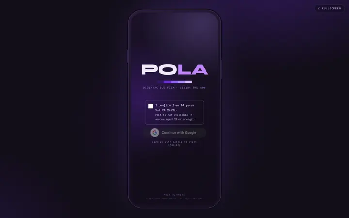 POLA on a desktop screen, captured live