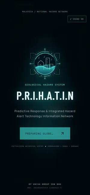 PRIHATIN on a phone screen, captured live