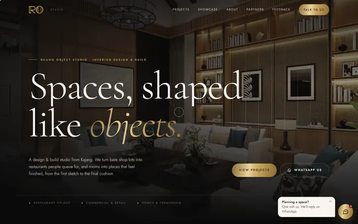 Ruang Object Studio on a desktop screen, captured live