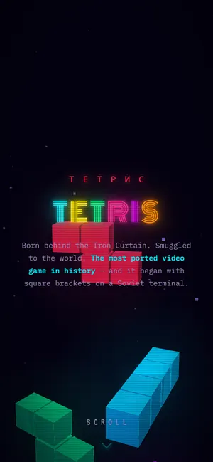 Tetris History on a phone screen, captured live